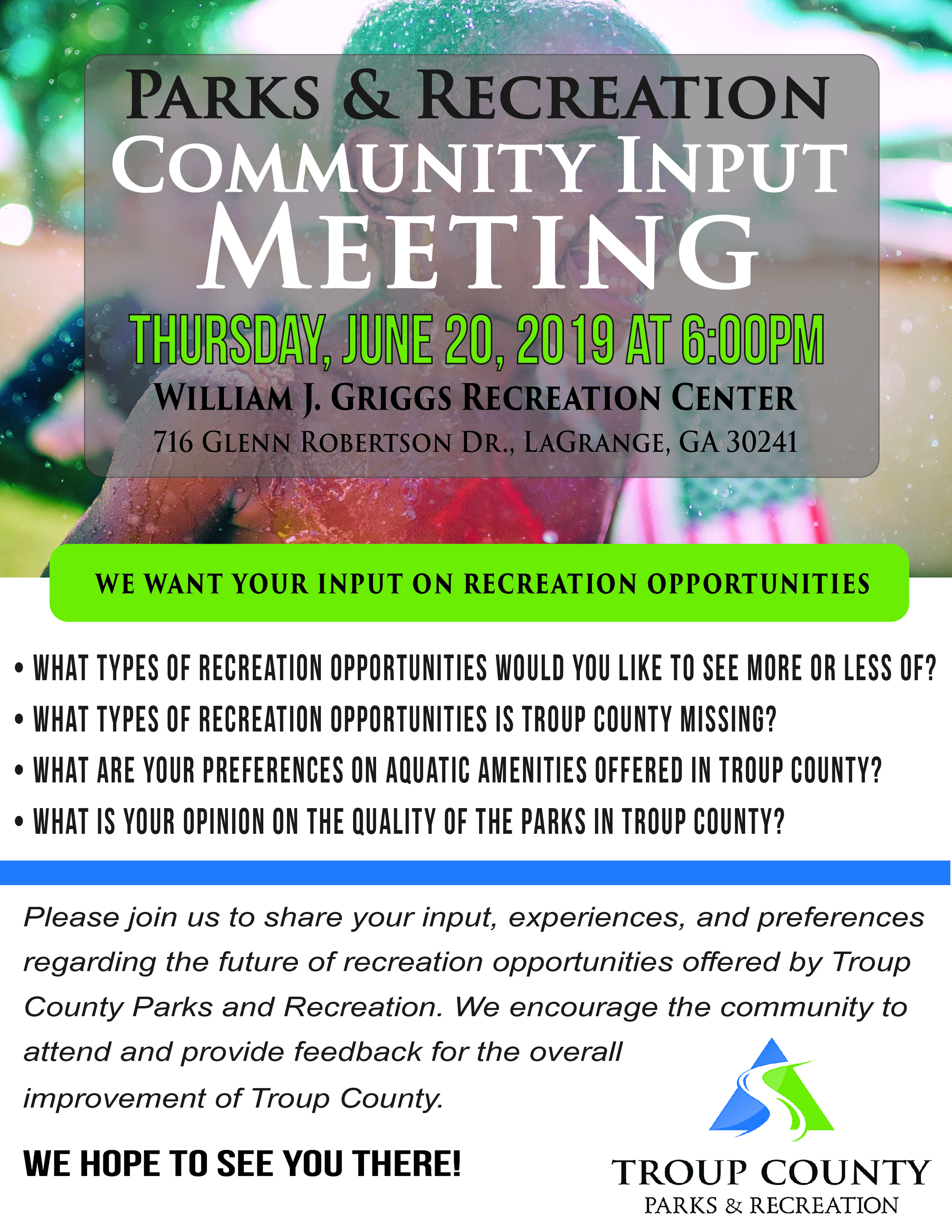 Community Input Meeting flyer